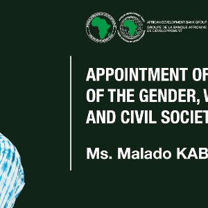 AFRIQUE2050 : La Banque africaine de développement nomme Mme Malado Kaba Directrice du Département Genre, femmes et société civile
