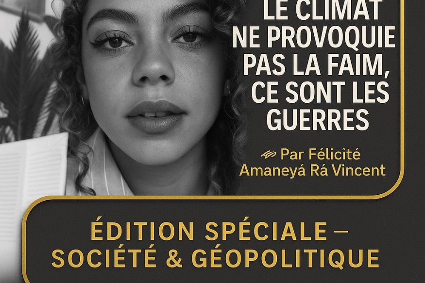 « Le climat ne provoque pas la faim, ce sont les guerres » ✍Par Félicité Amaneyâ Râ Vincent Édition spéciale – Société & Géopolitique